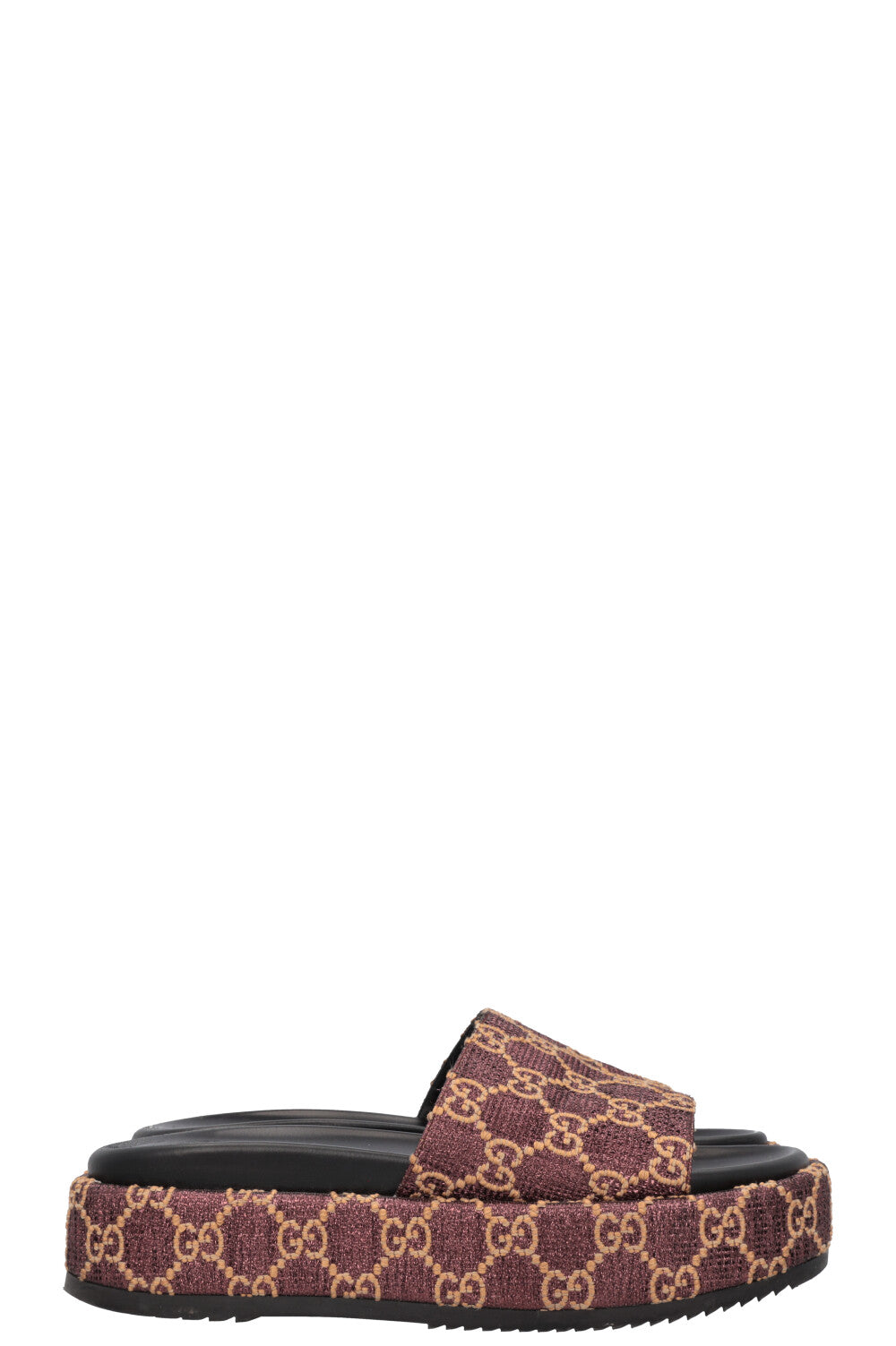 GUCCI GG Platform Slides Lurex Brown – REAWAKE