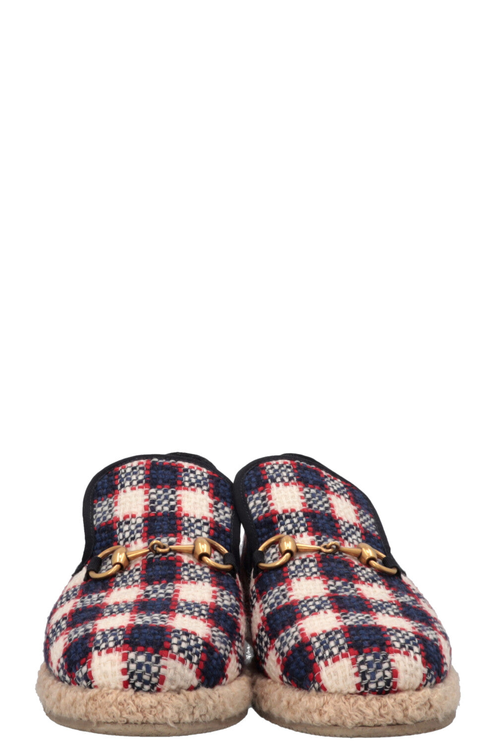 Espadrilles GUCCI Jordaan en peau lainée, bleu marine et rouge