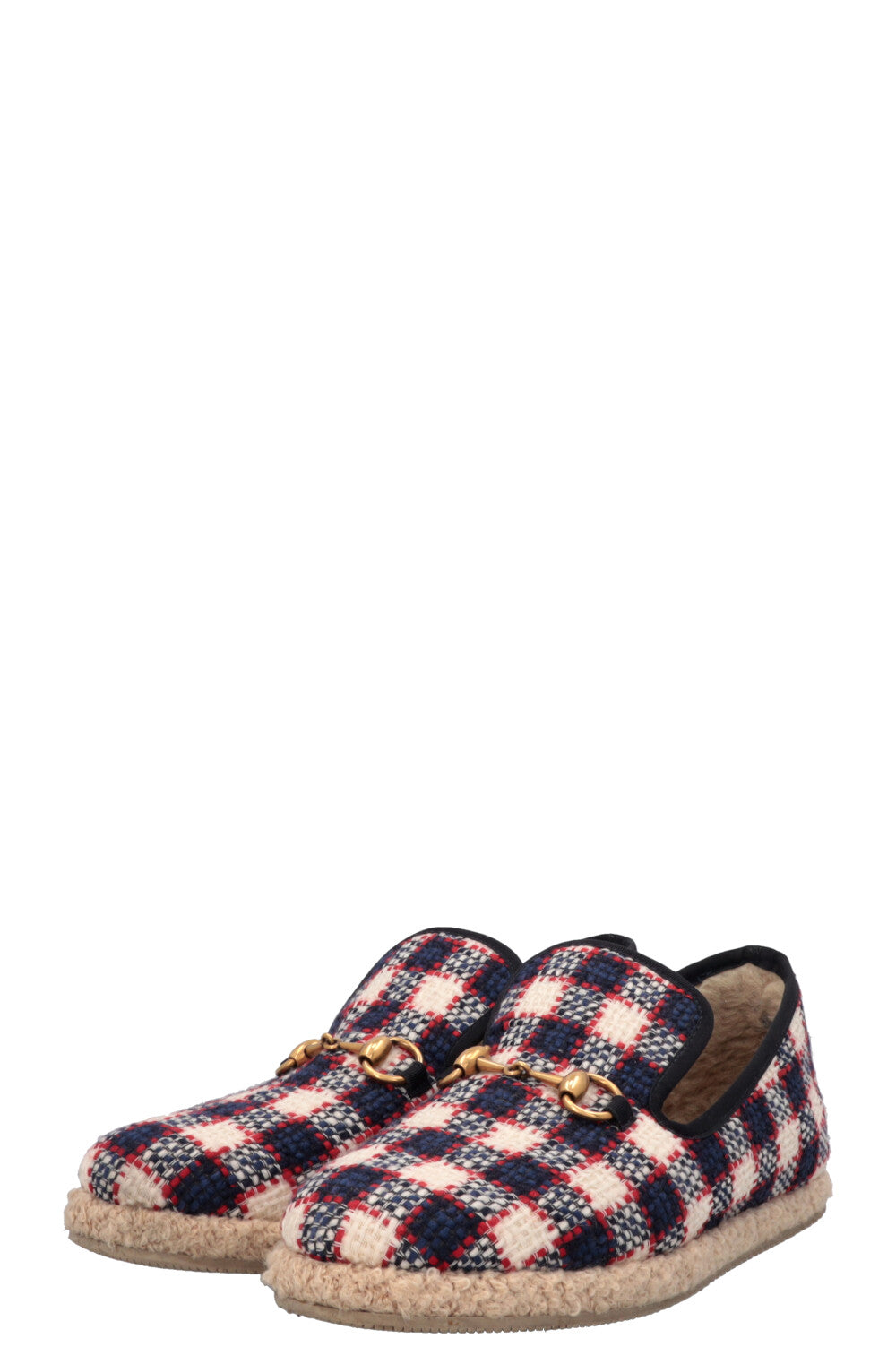 Espadrilles GUCCI Jordaan en peau lainée, bleu marine et rouge