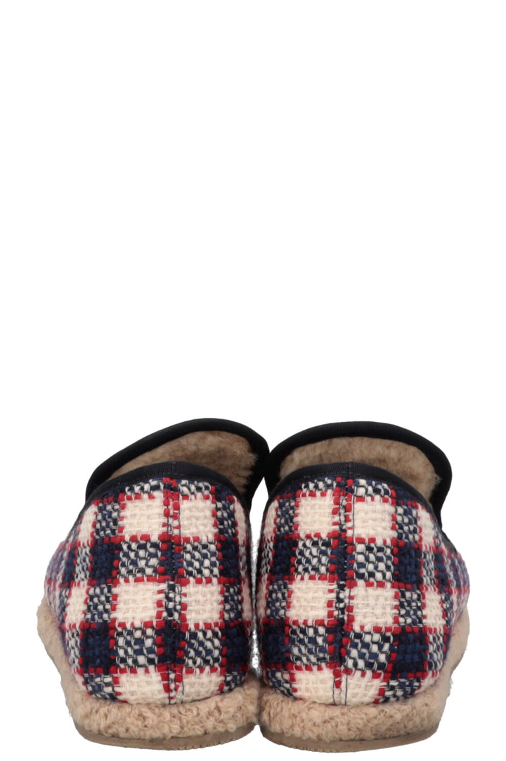 Espadrilles GUCCI Jordaan en peau lainée, bleu marine et rouge