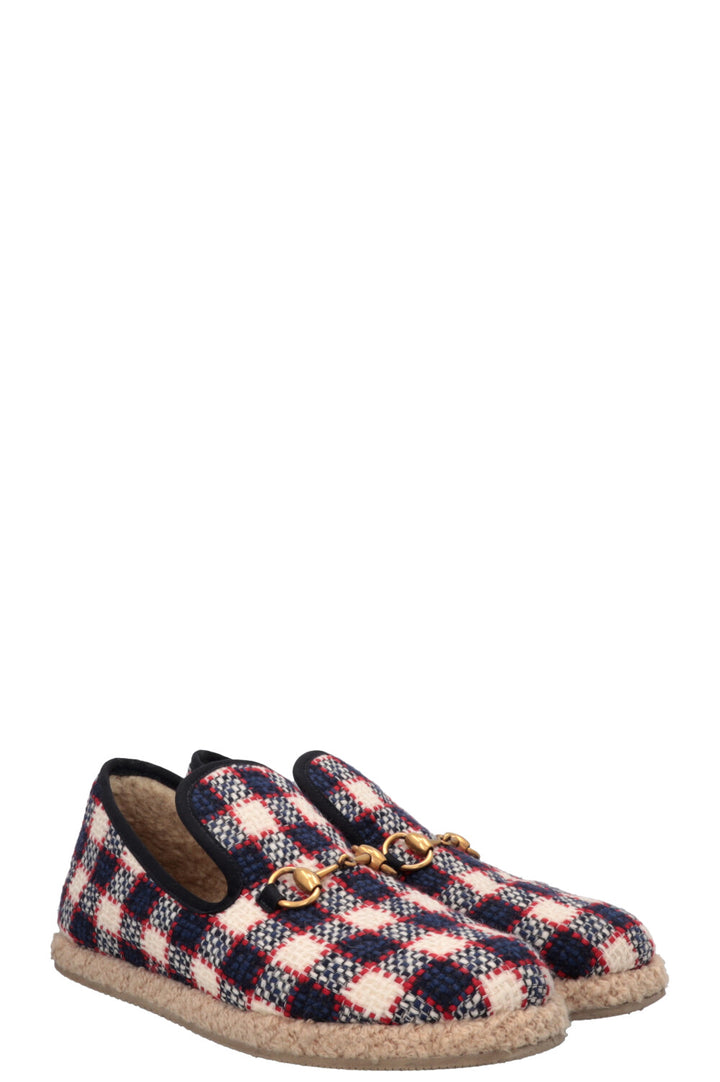 Espadrilles GUCCI Jordaan en peau lainée, bleu marine et rouge