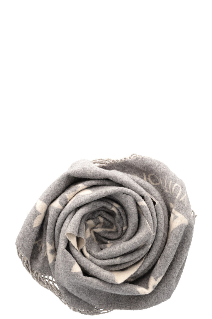 LOUIS VUITTON Reykjavik Scarf Cashmere Grey Ivory