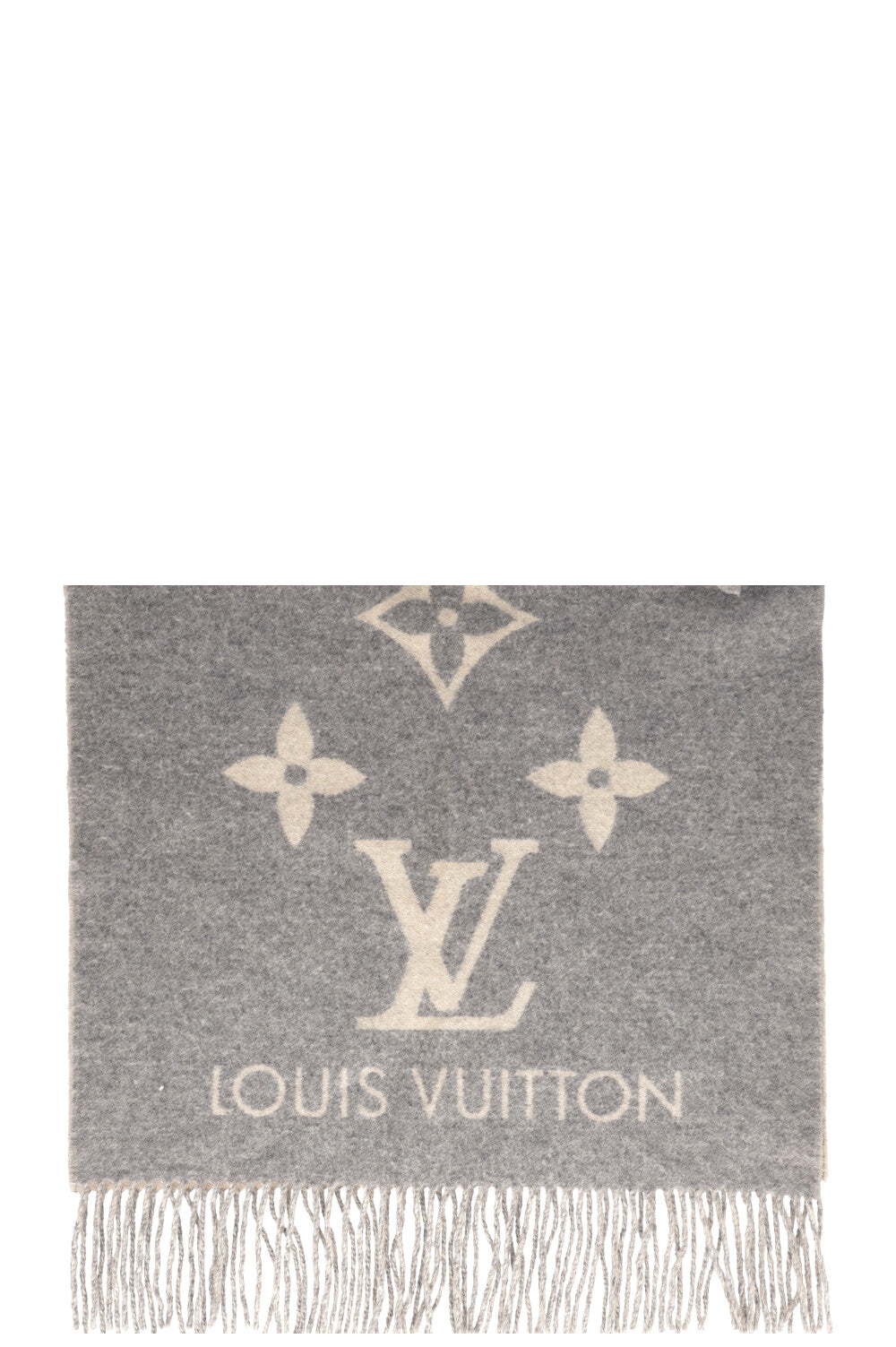 LOUIS VUITTON Reykjavik Scarf Cashmere Gray Ivory