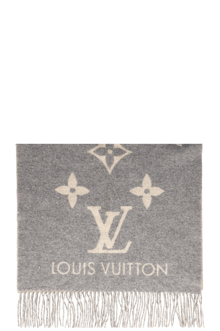 LOUIS VUITTON Reykjavik Scarf Cashmere Gray Ivory