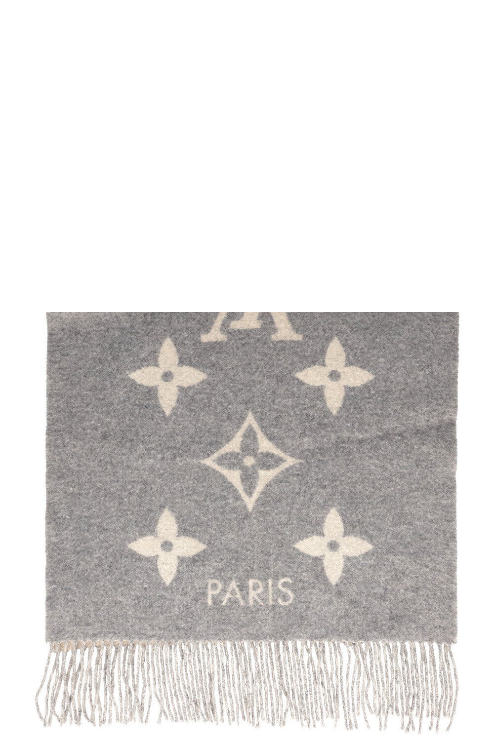 LOUIS VUITTON Reykjavik Scarf Cashmere Gray Ivory