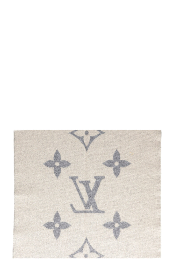 LOUIS VUITTON Reykjavik Scarf Cashmere Gray Ivory