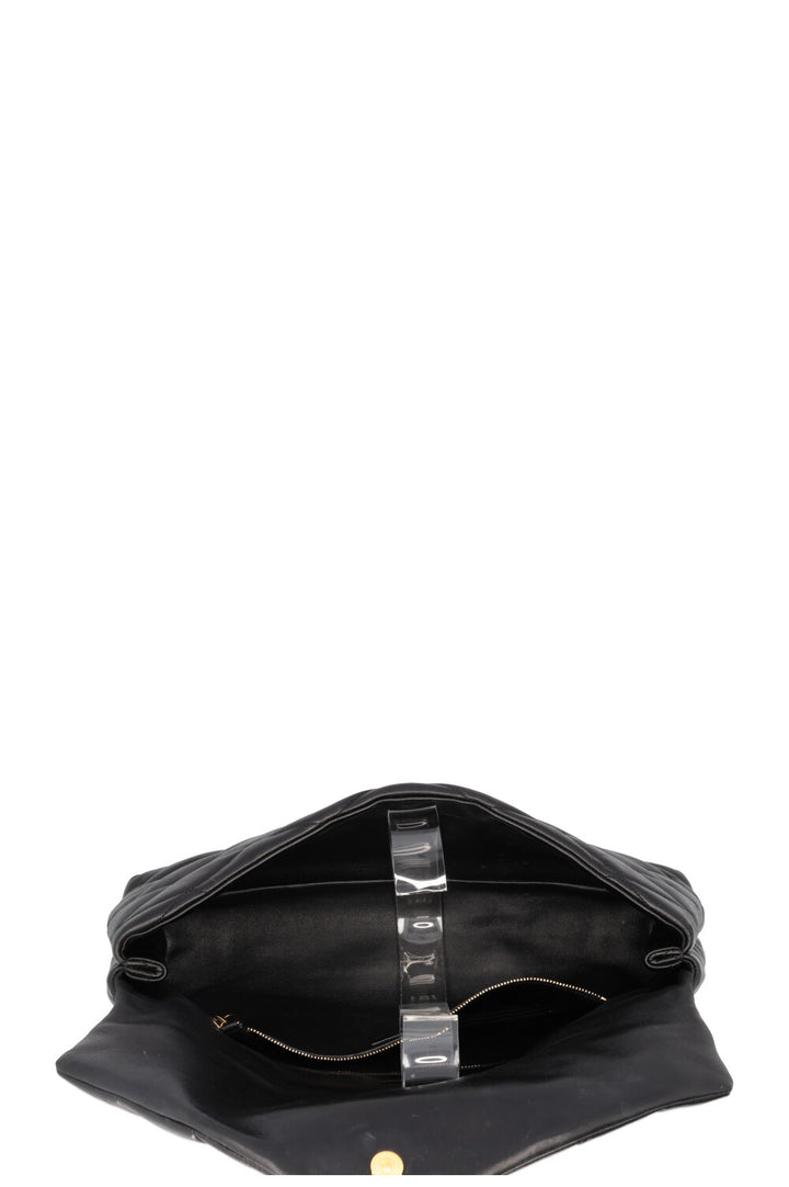 SAINT LAURENT Sade Large Quilted Clutch Black Leather