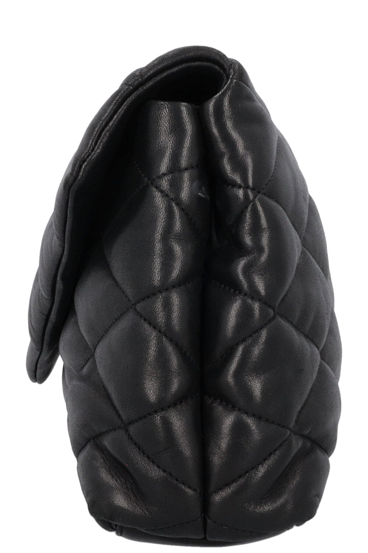SAINT LAURENT Sade Large Quilted Clutch Black Leather