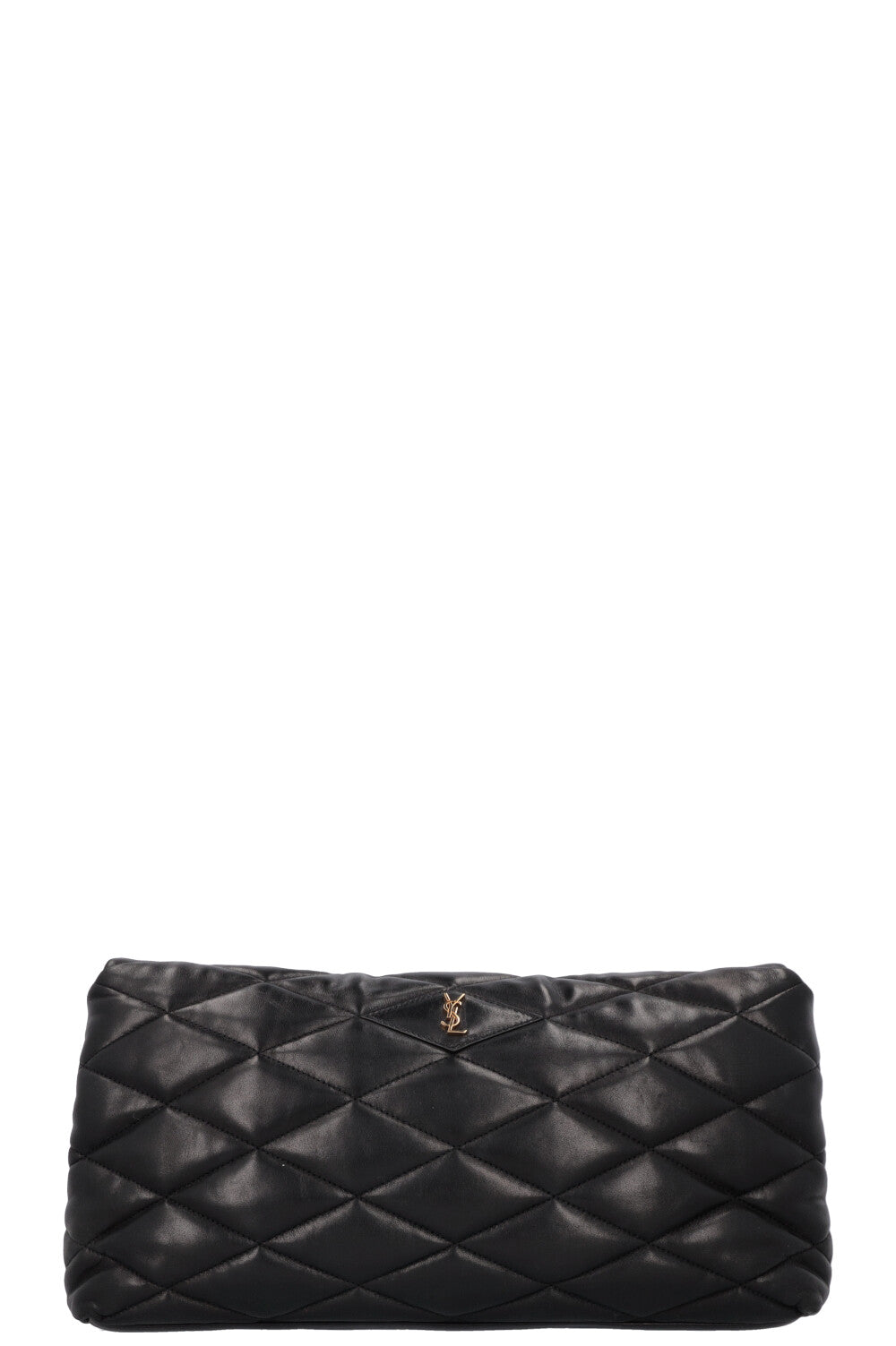 SAINT LAURENT Sade Large Quilted Clutch Black Leather