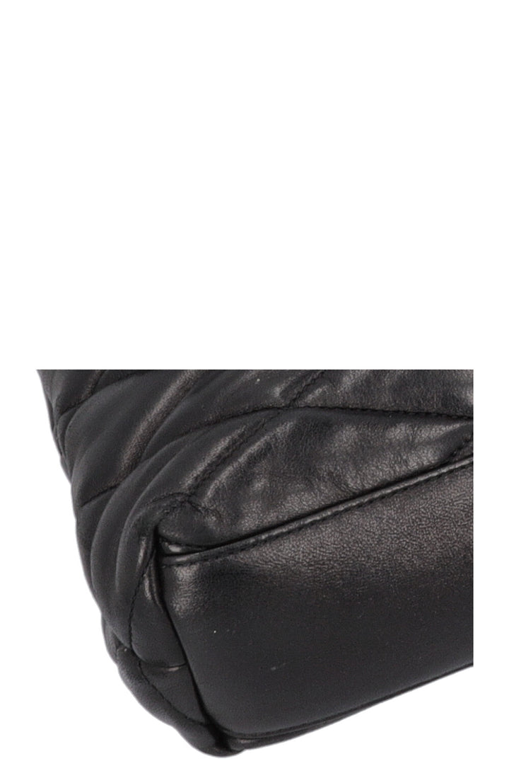 SAINT LAURENT Sade Large Quilted Clutch Black Leather