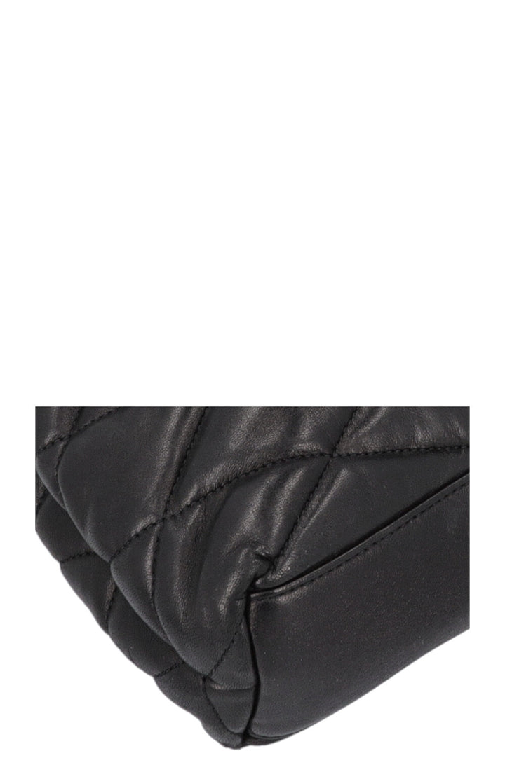 SAINT LAURENT Sade Large Quilted Clutch Black Leather