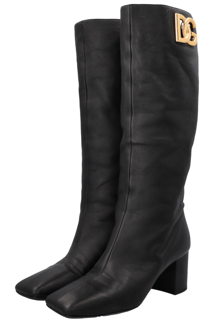 DOLCE&GABBANA Logo Boots Black