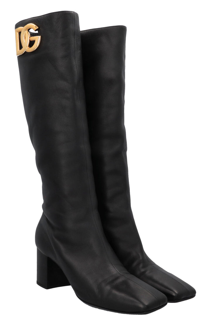 DOLCE&GABBANA Logo Boots Black
