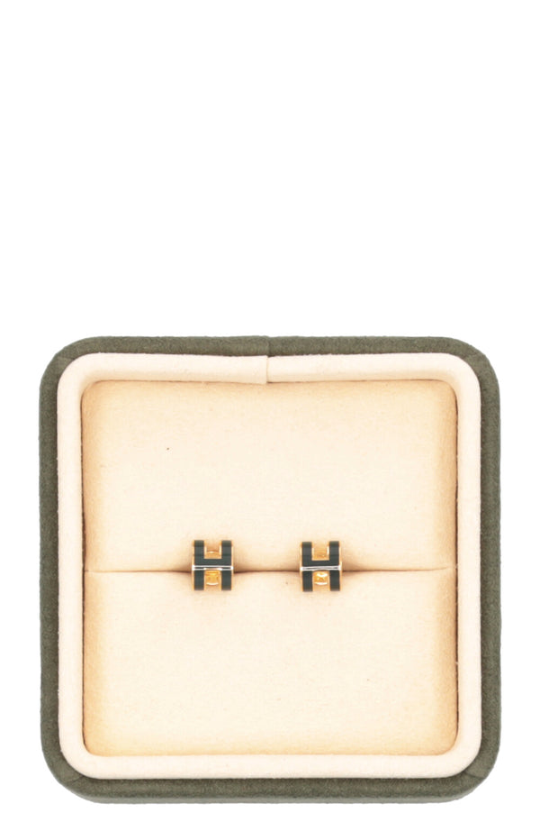 HERMÈS Mini Pop H Earrings Olive
