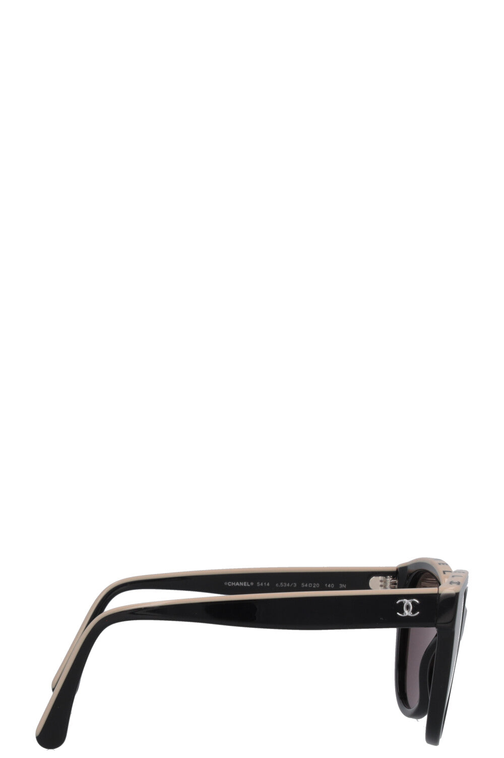 CHANEL Logo 5414 Sunglasses Black Ivory