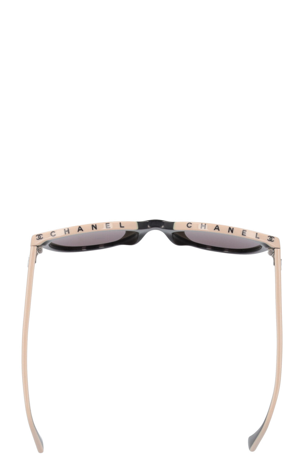 CHANEL Logo 5414 Sunglasses Black Ivory