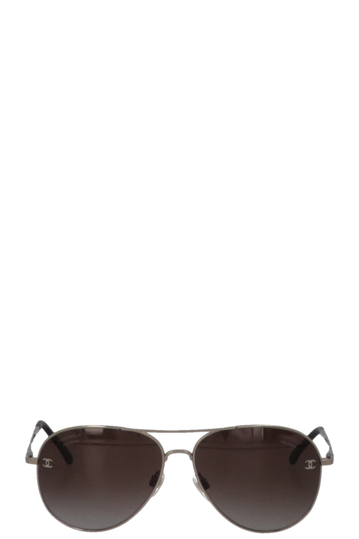 CHANEL 4189-TQ Pilot Sunglasses Champagner Gold