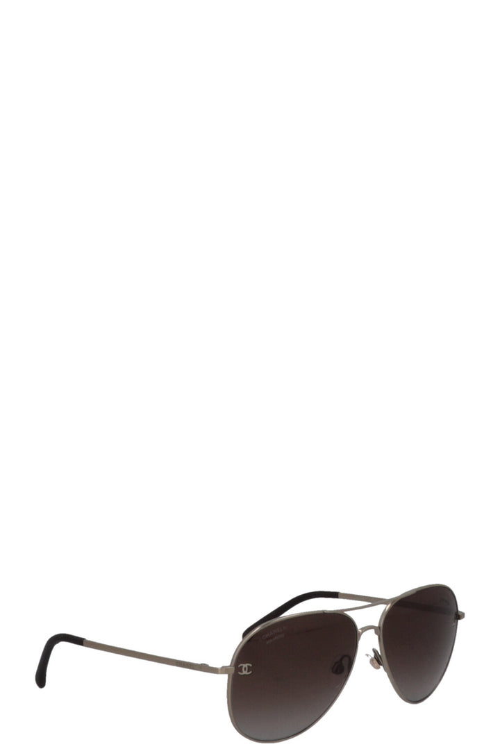 CHANEL 4189-TQ Pilot Sunglasses Champagner Gold