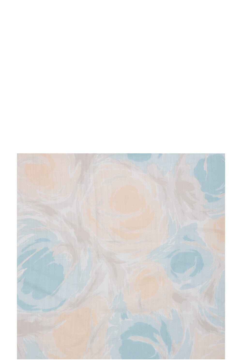 Écharpe LORO PIANA à motif floral bleu pastel jaune