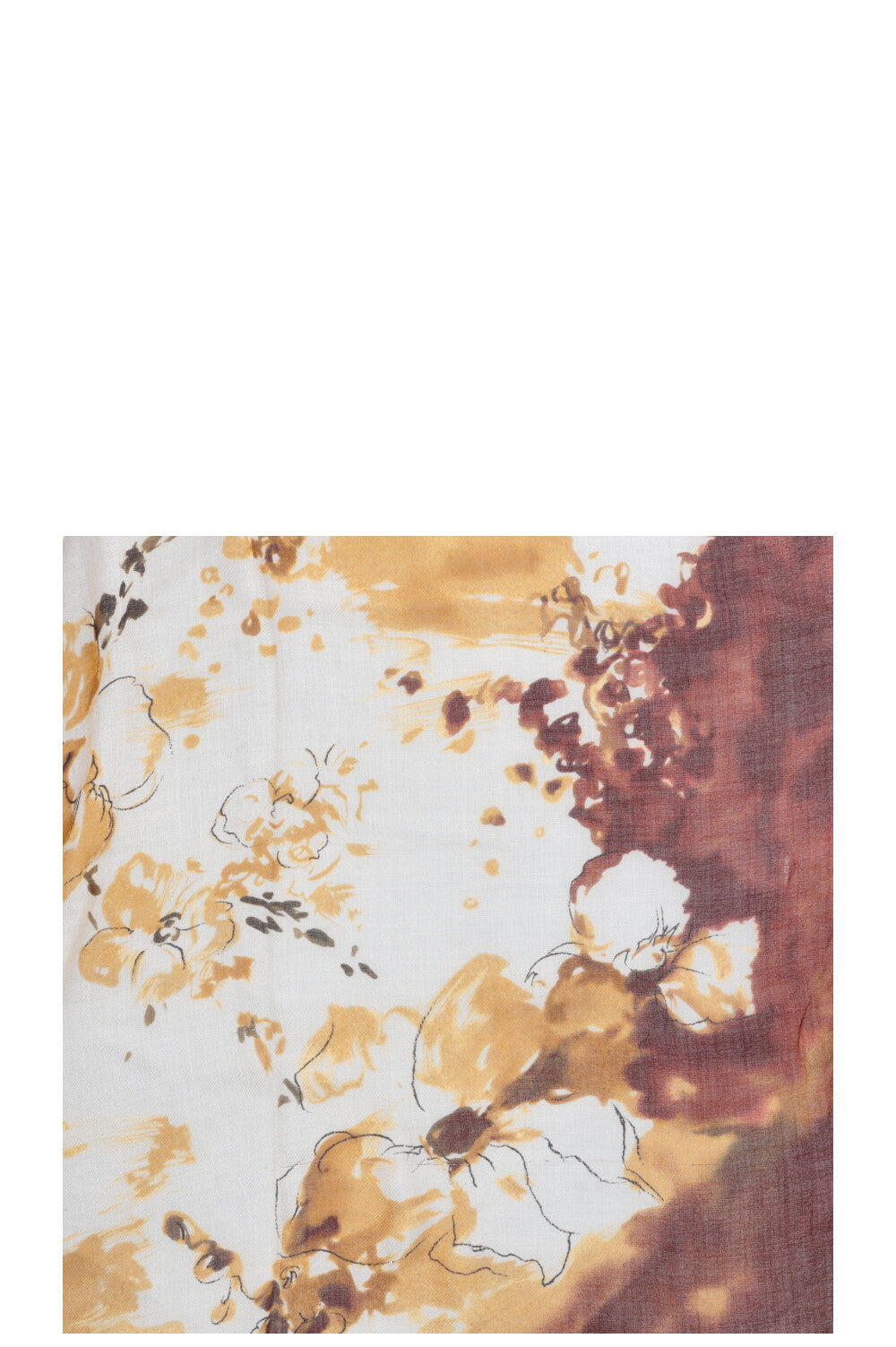 Écharpe LORO PIANA à motif floral en cachemire jaune brique