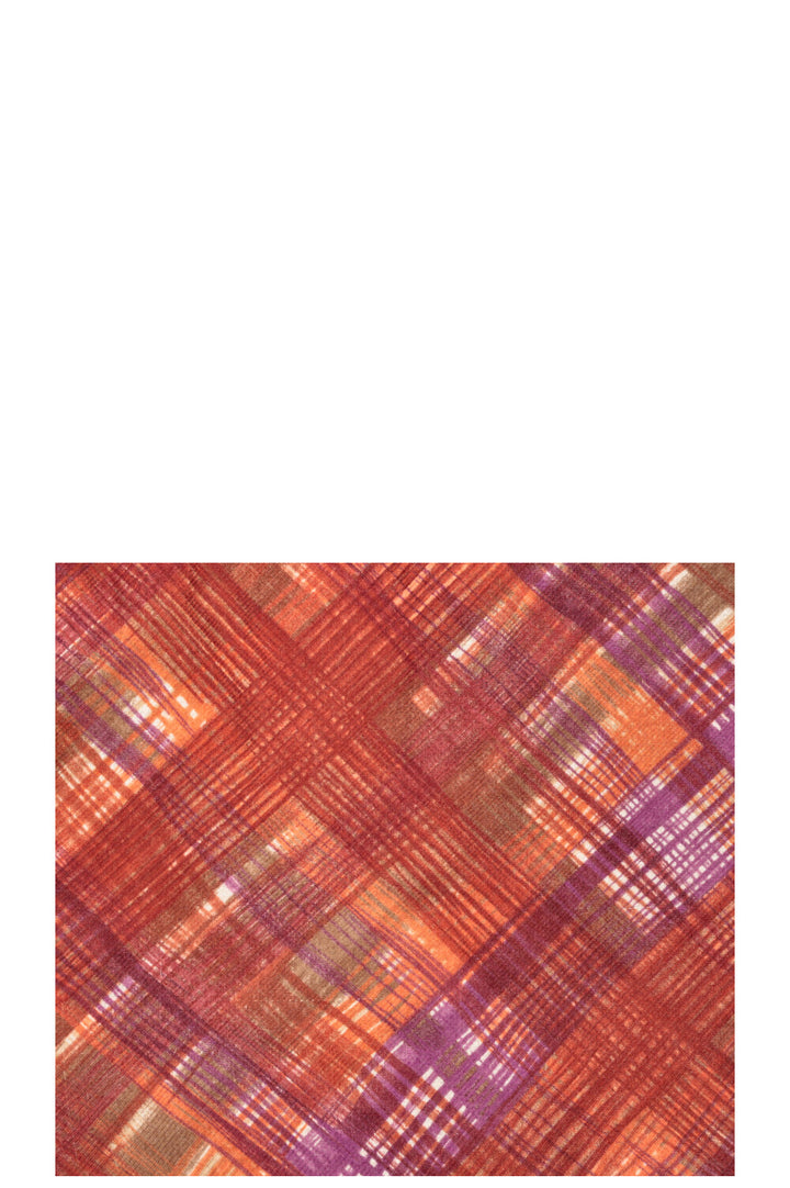 LORO PIANA Check Scarf Cashmere Pumpkin Purple