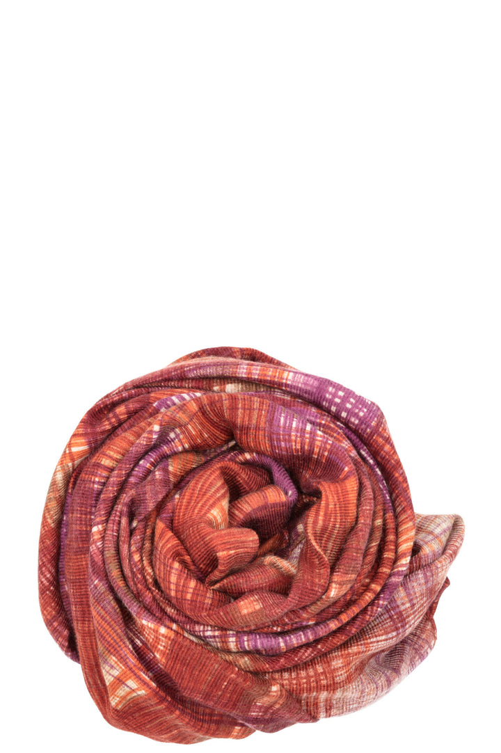 LORO PIANA Check Scarf Cashmere Pumpkin Purple