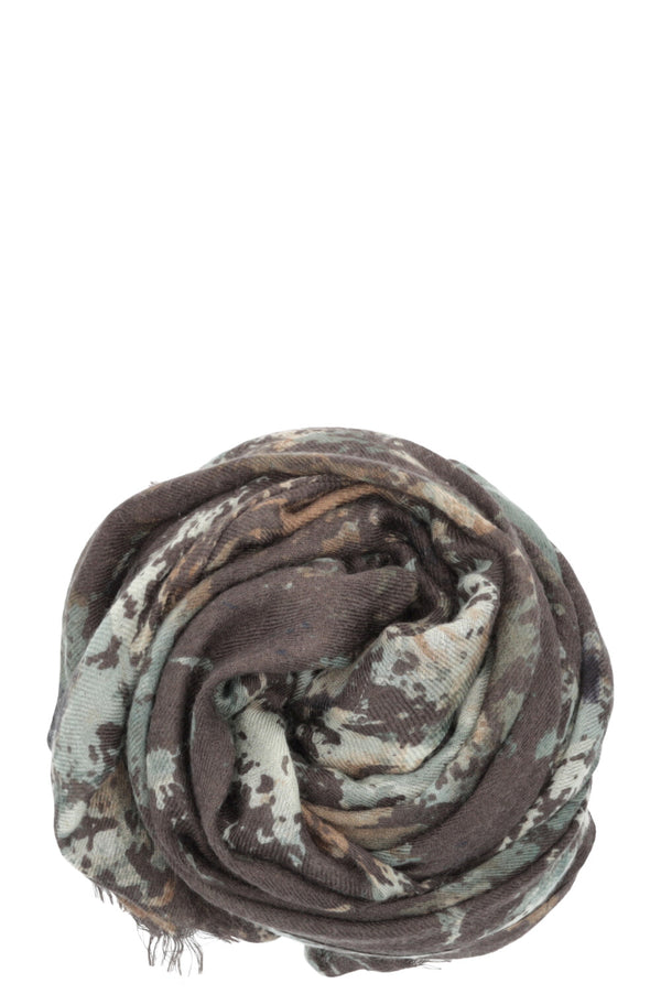 LORO PIANA Scarf Sage Blue Brown