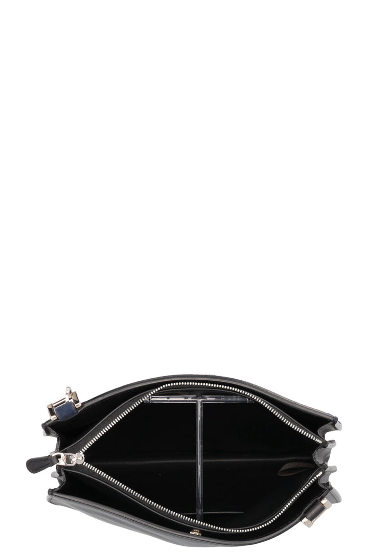 LORO PIANA Milky Way Stitch Crossbody Bag Suede Navy