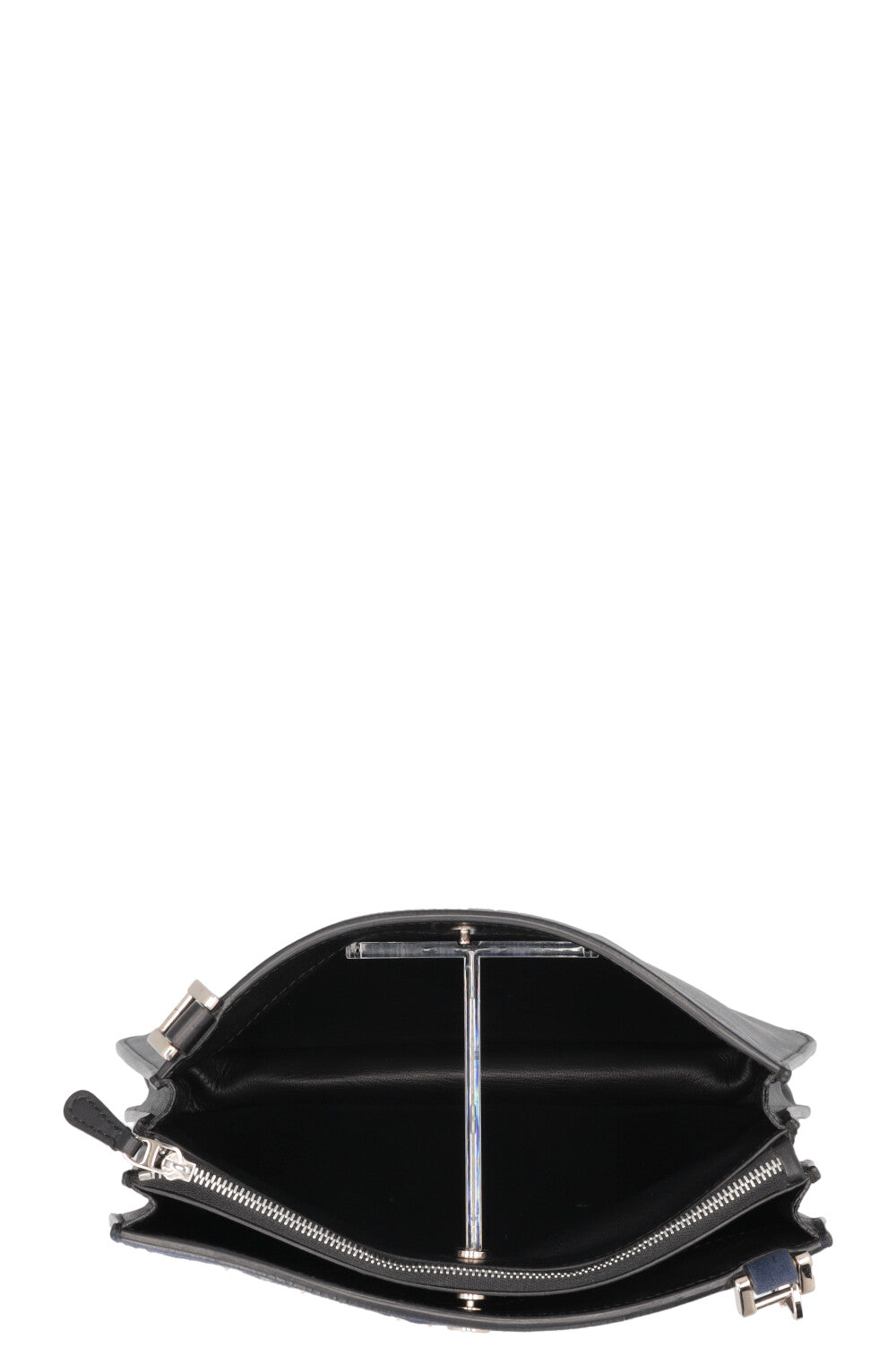 LORO PIANA Milky Way Stitch Crossbody Bag Suede Navy