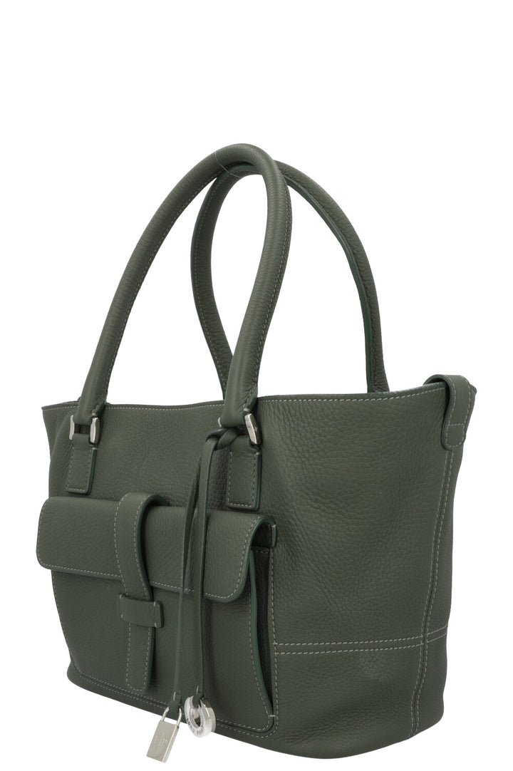 LORO PIANA Globe Bag Leather Green