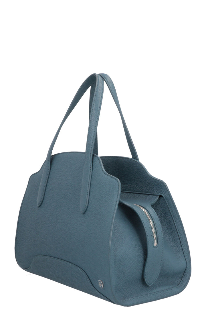 LORO PIANA Sac Sesia Moyen Cuir Pétrole