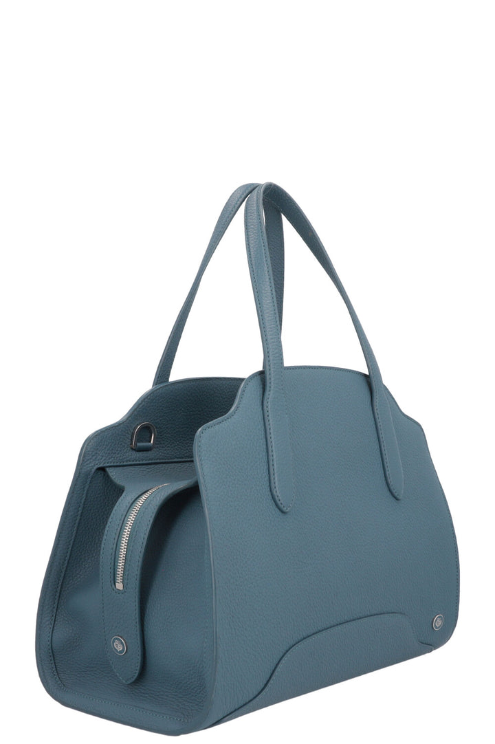 LORO PIANA Sac Sesia Moyen Cuir Pétrole