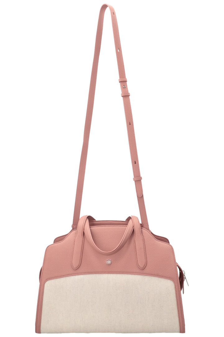 LORO PIANA Medium Sesia Canvas Hand Bag Blush