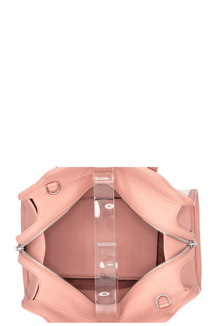 LORO PIANA Medium Sesia Canvas Hand Bag Blush