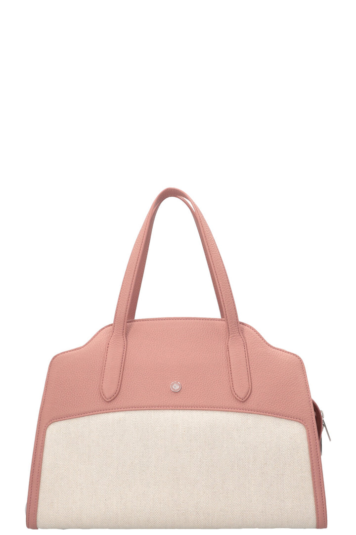 LORO PIANA Medium Sesia Canvas Hand Bag Blush