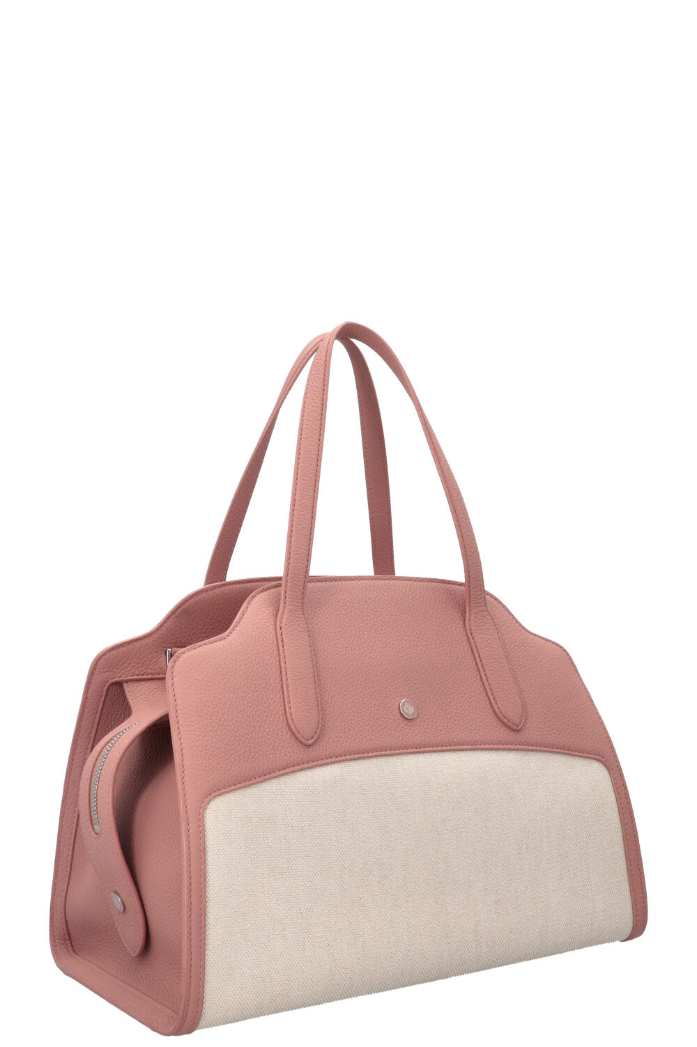 LORO PIANA Medium Sesia Canvas Hand Bag Blush