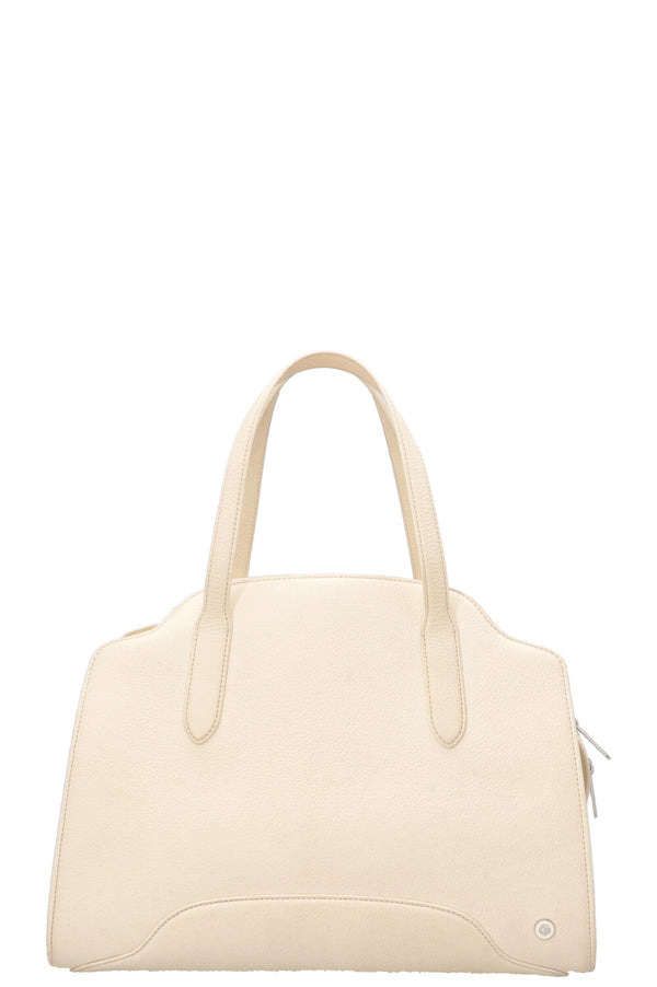LORO PIANA Sac à main Sesia moyen blanc cassé