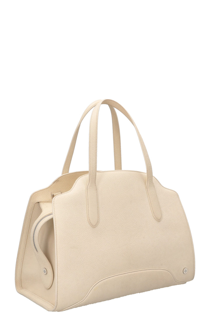 LORO PIANA Medium Sesia Hand Bag Off-White