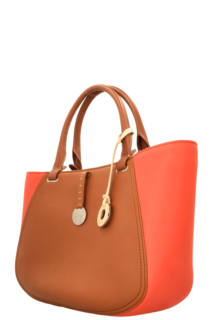 LORO PIANA Laguna Handle Bag Brown Orange