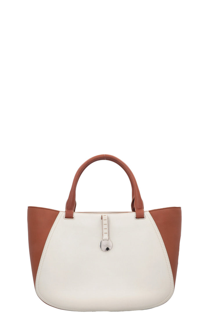 LORO PIANA Laguna Handle Bag Brown White