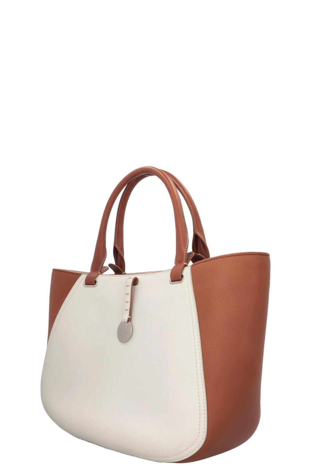 LORO PIANA Laguna Handle Bag Brown White
