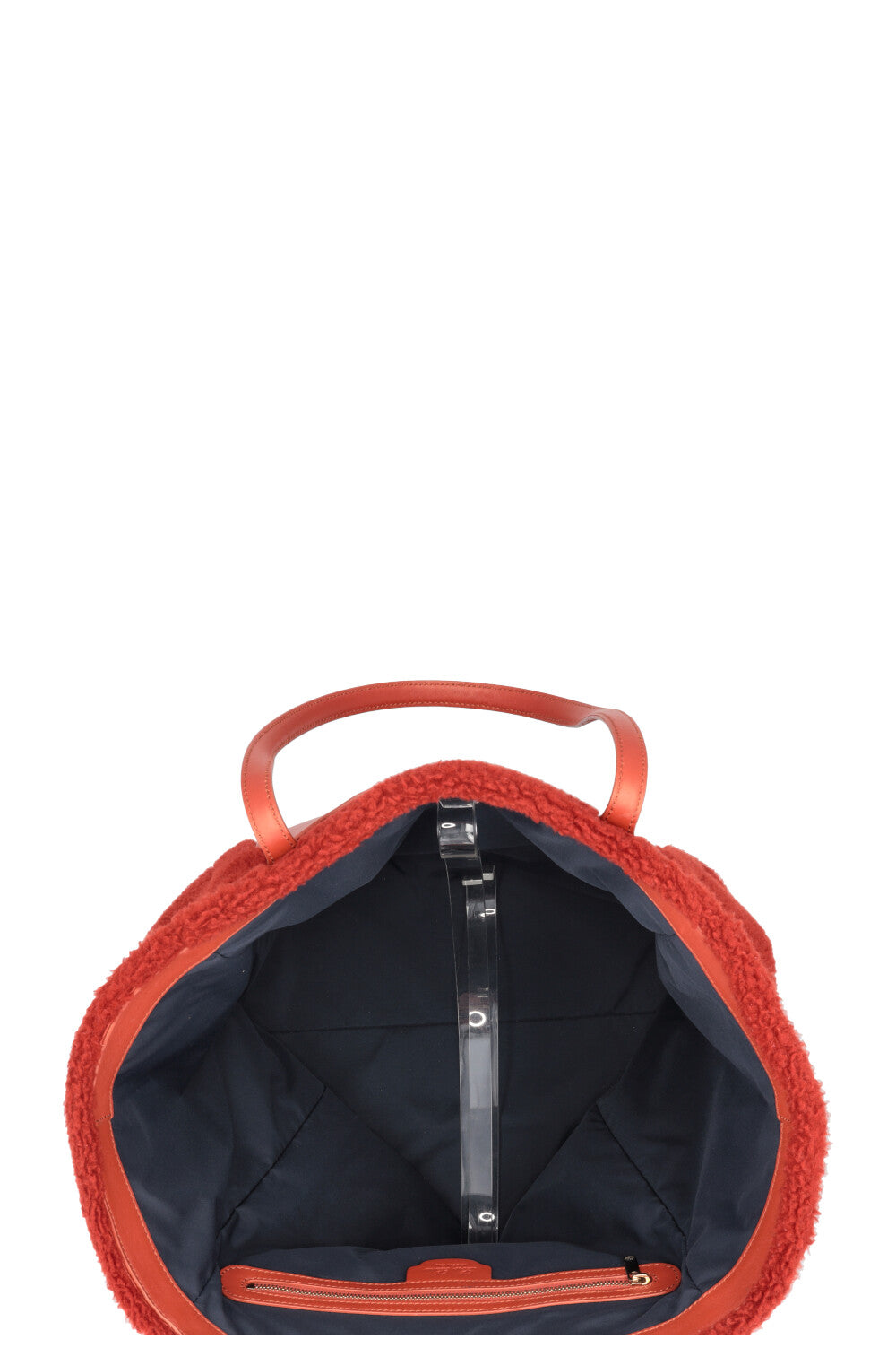 LORO PIANA Large Sesia Shearling Tote Red