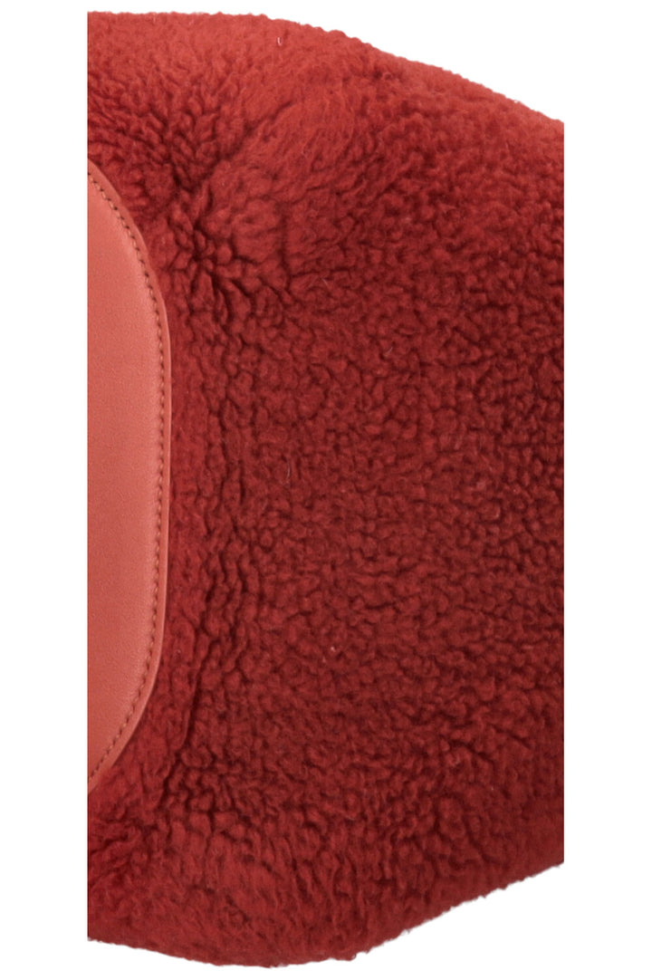 LORO PIANA Large Sesia Shearling Tote Red