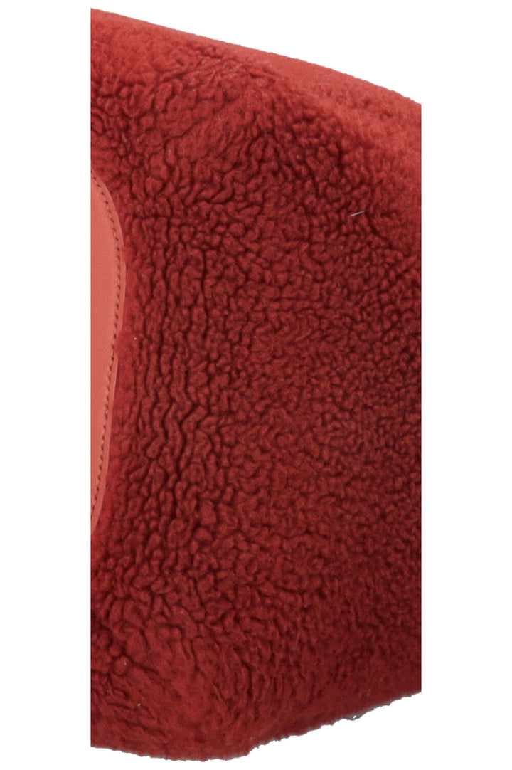 LORO PIANA Large Sesia Shearling Tote Red