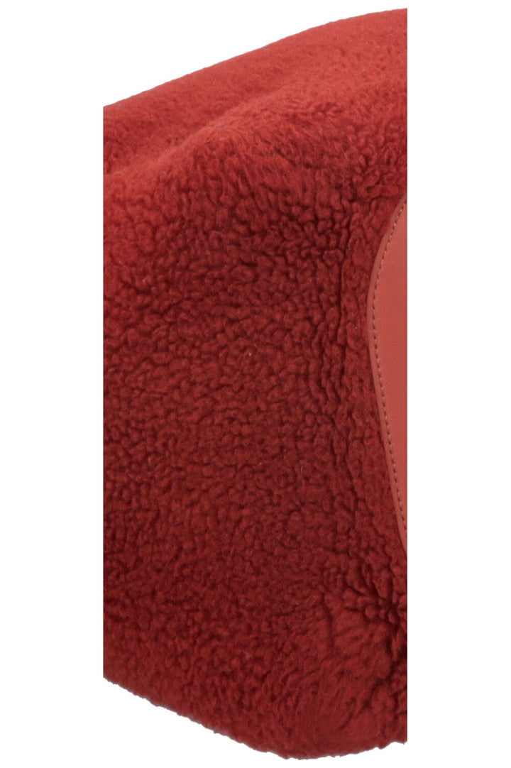 LORO PIANA Large Sesia Shearling Tote Red