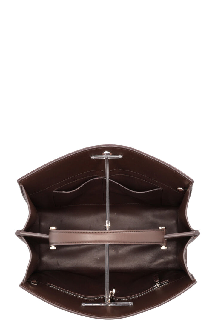 LORO PIANA Contrast Stitch Tote Bag Brown