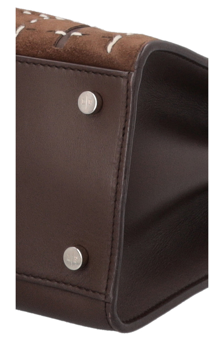 LORO PIANA Contrast Stitch Tote Bag Brown