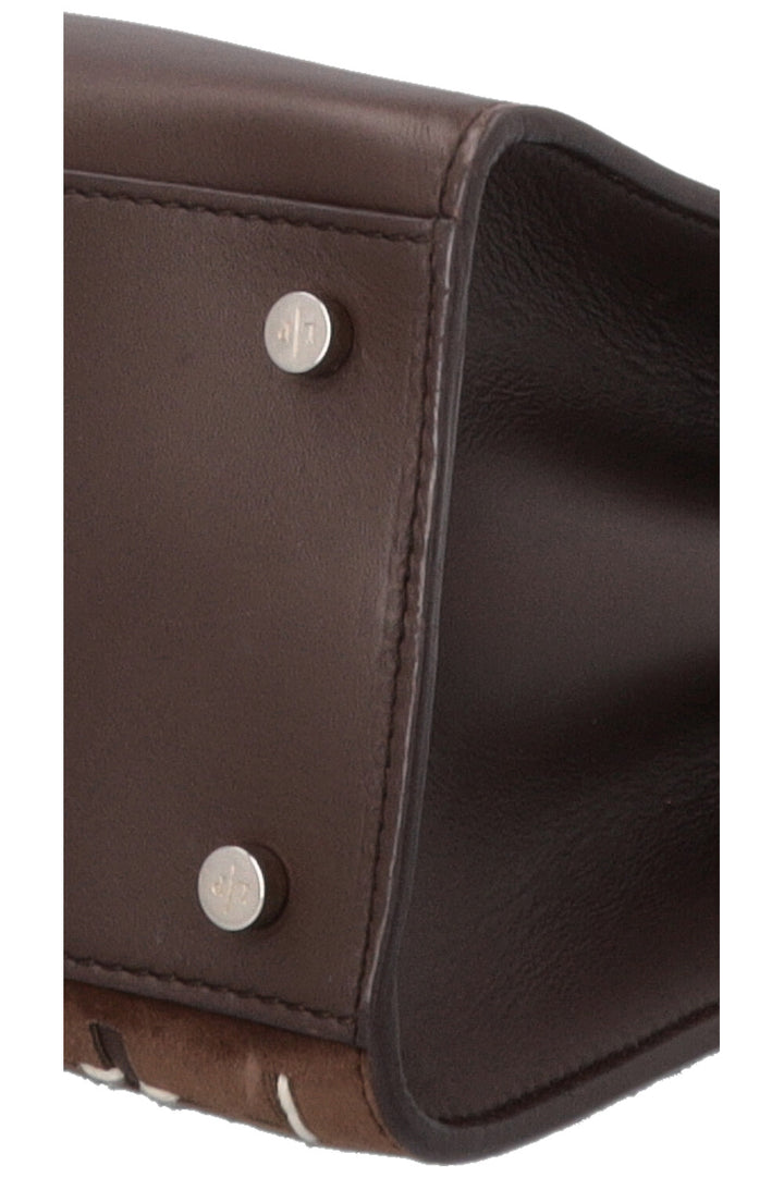 LORO PIANA Contrast Stitch Tote Bag Brown