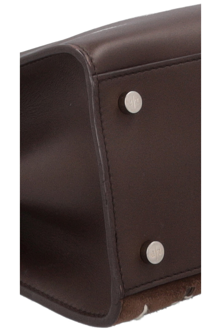 LORO PIANA Contrast Stitch Tote Bag Brown