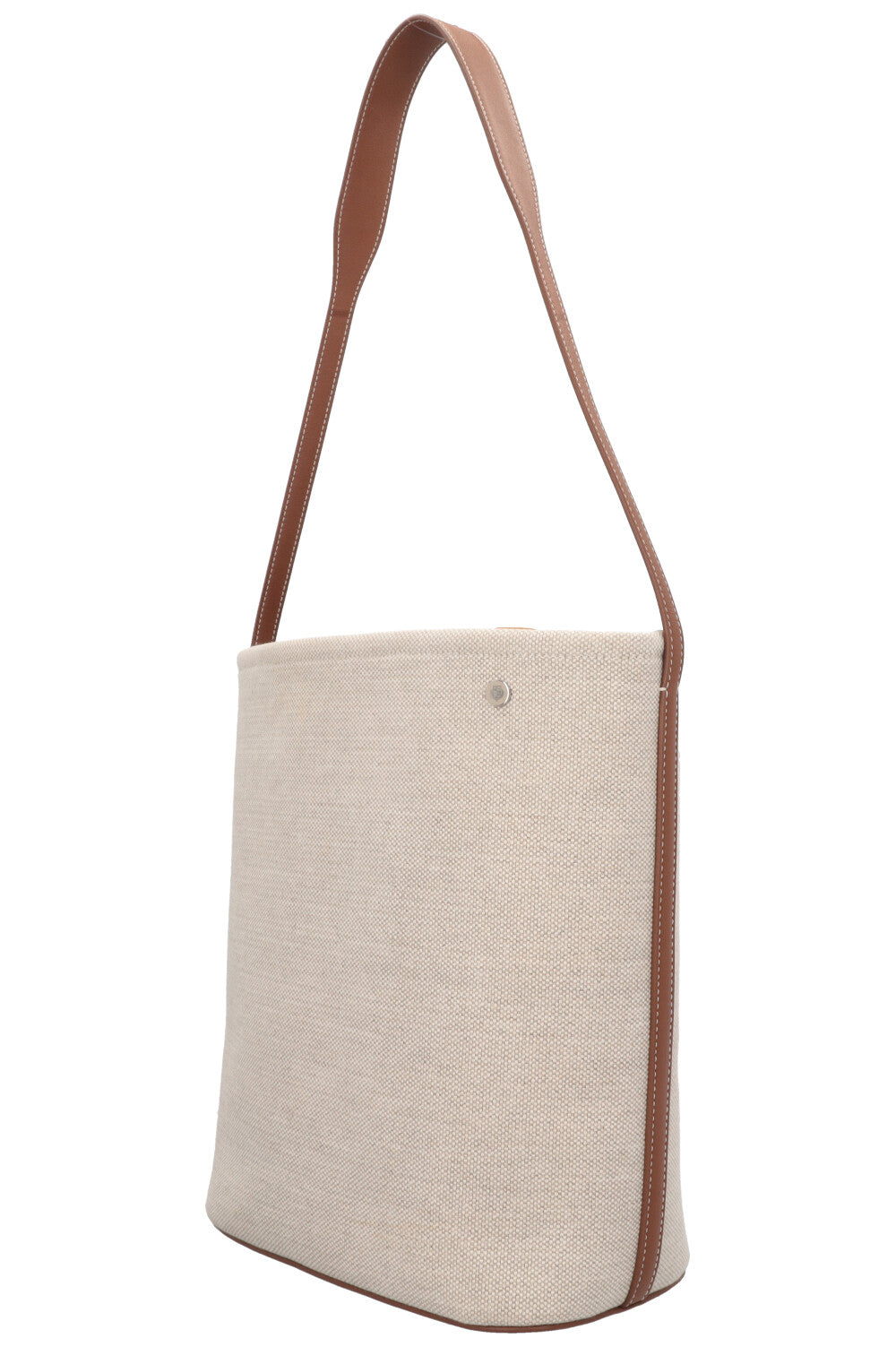 LORO PIANA Bucket Bag Canvas Leather-Trimmed
